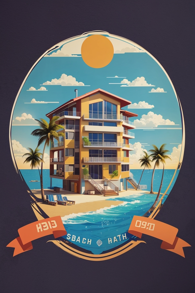 DreamShaper_v7_logotipe_of_company_hostel_in_beach_1