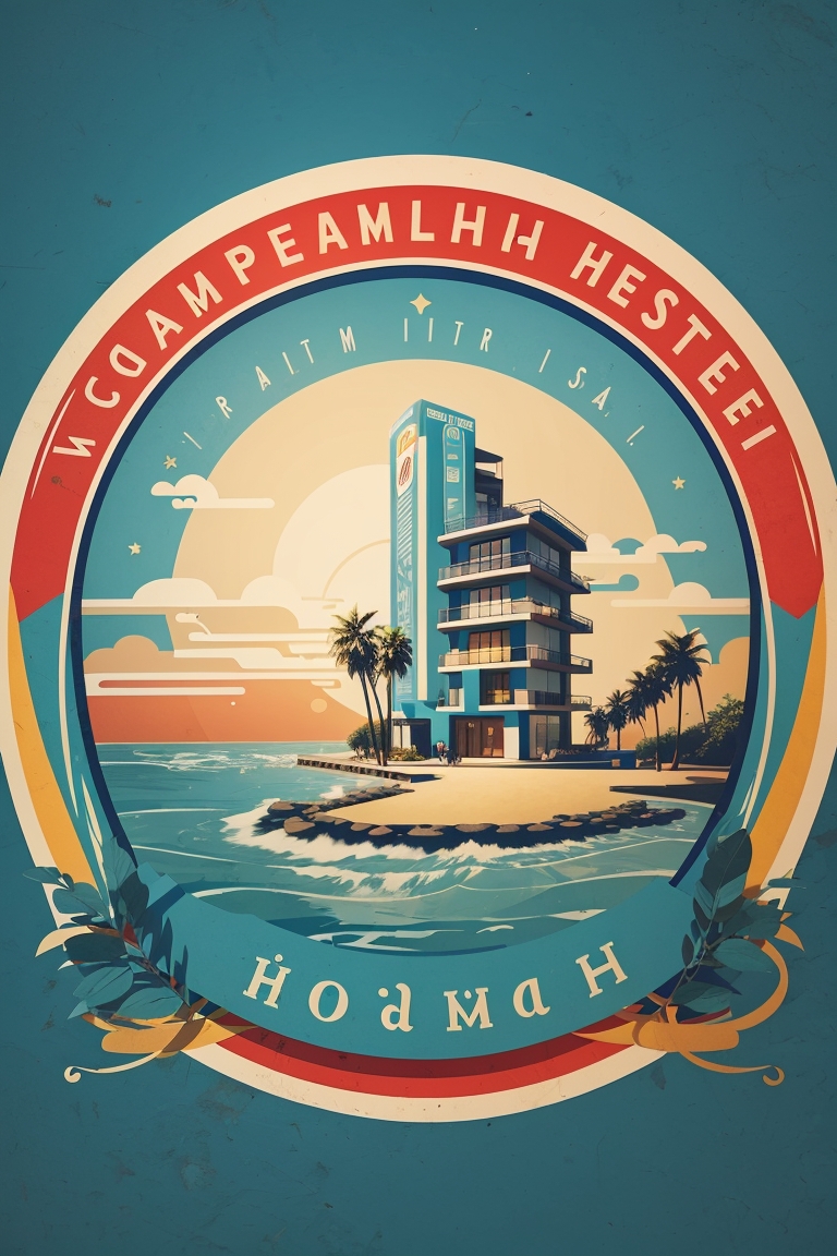 DreamShaper_v7_logotipe_of_company_hostel_in_beach_3